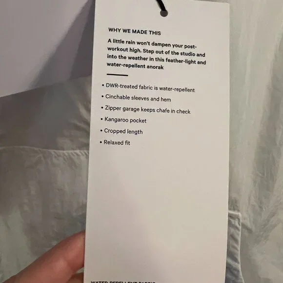 Lululemon NWT Scuba Cropped Anorak, Oversized Fit in White Size 8 - Picture 6 of 8